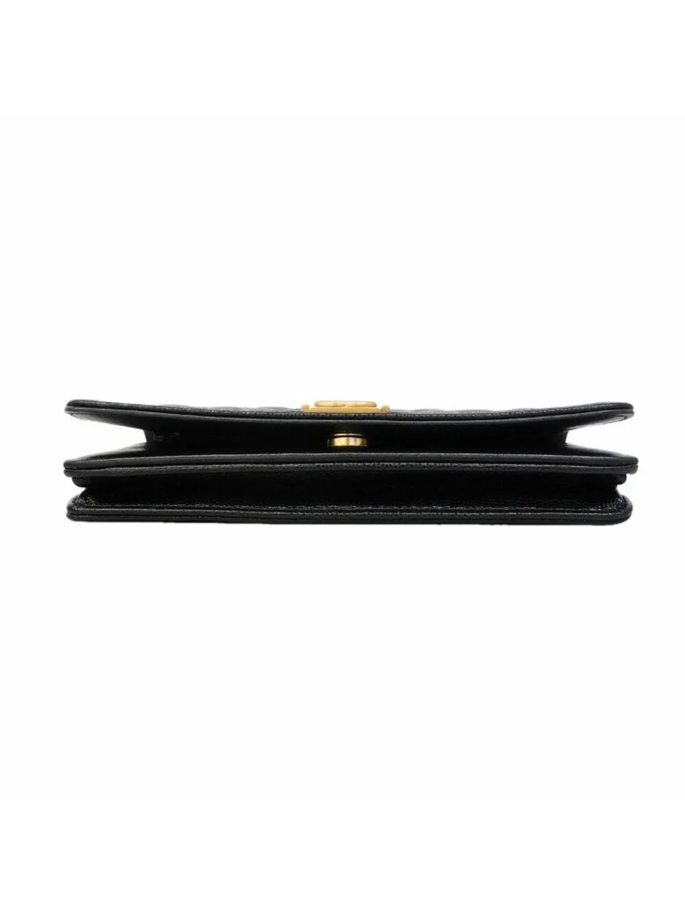 Chanel Shoulder Wallet Boy Caviar Leather Black Gold